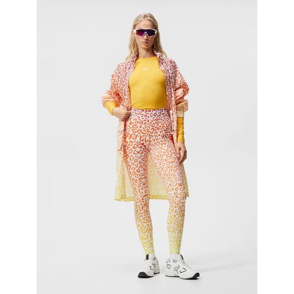 J. LINDEBERG Zena Print Tights Leo Reflect Sunset Cheetah Leopard Leggings Small